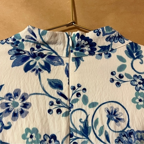 Avara | NWT Peyton Dress Balloon Sleeve High Neck Chinoiserie Floral Size L - Picture 13 of 15